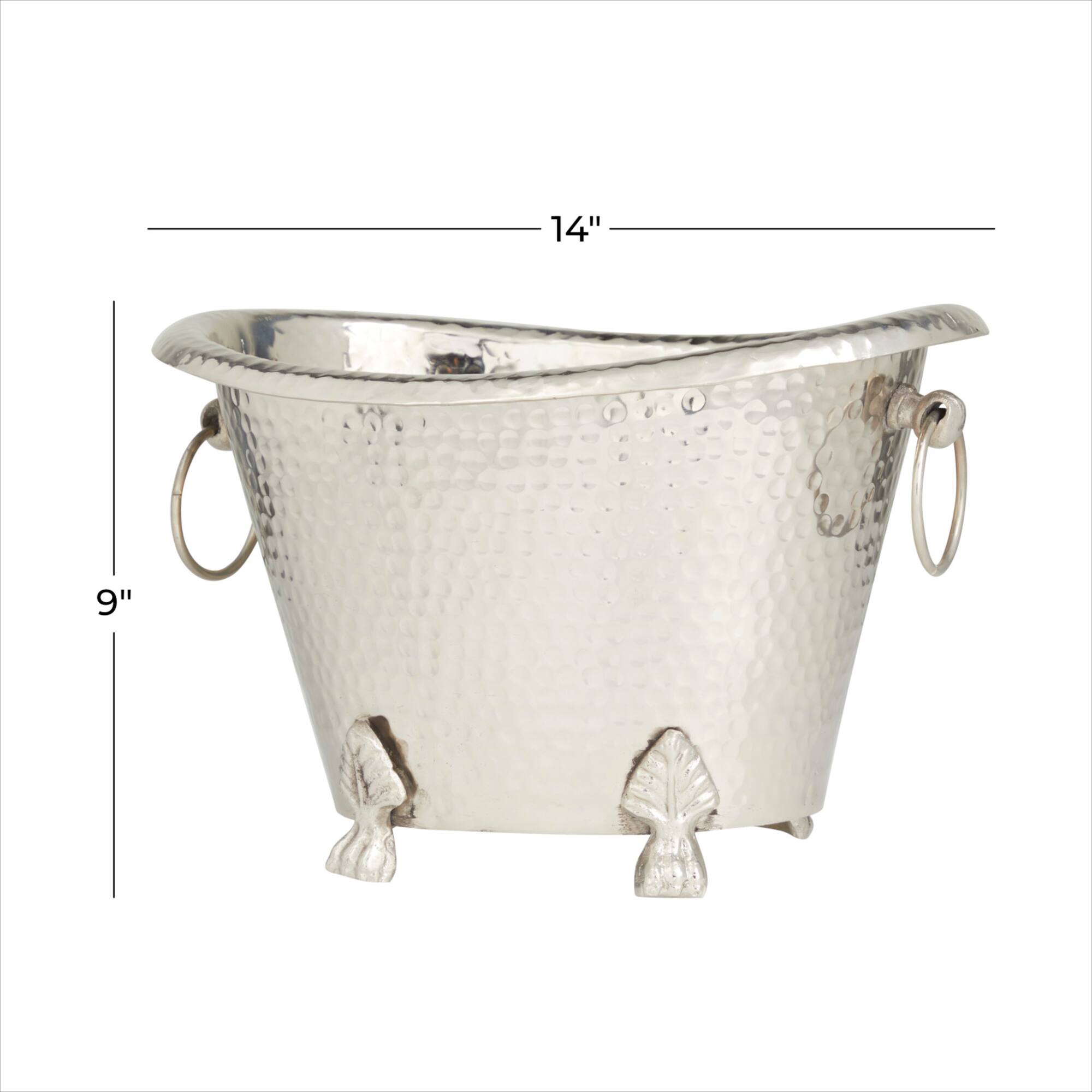 14" Silver Aluminum Traditional Wine Holder